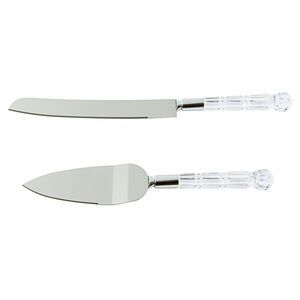 Crystal Cut Acrylic Cake Knife and Server Set